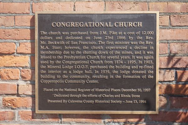 [Picture of Congregational Church plaque]